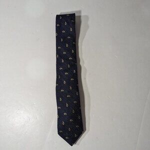 NEW- Mens Hart Schaffner Marx Neck Tie Silk Blend Navy w/ Drop Design MSRP: $90